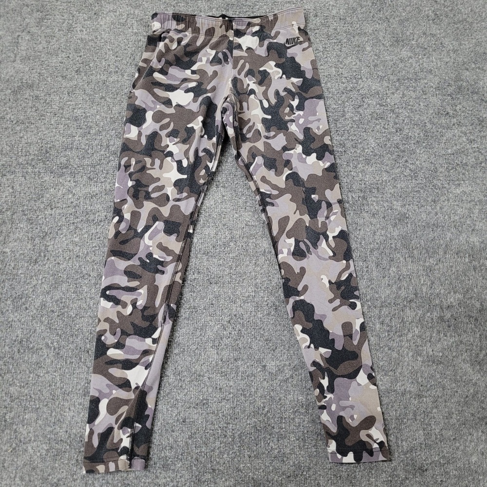 Nike Leggings Womens Size S Gray Camo Stretch Athletic Slim Fit Casual Pants